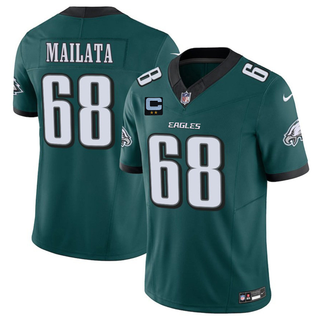 Men's Green Philadelphia Eagles #68 Jordan Mailata 2025 F.U.S.E. With 2-Star C Patch Vapor Untouchable Limited Stitched Football Jersey